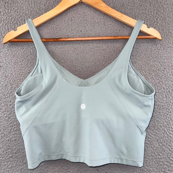 Lululemon Align Tank Top Sage Green V Neck Built In Bra Women's Size 10 - Picture 1 of 8